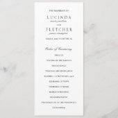 Elegant Classic Black en White Formal Wedding Programmakaart (Voorkant)