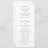 Elegant Classic Black en White Formal Wedding Programmakaart (Voorkant / Achterkant)