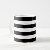 Elegant Classic Black en white strepen patroon Koffiemok (Voorkant links)