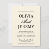 Elegant Classic Black & Ivory Old Money Wedding Kaart (Voorkant)