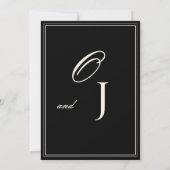 Elegant Classic Black & Ivory Old Money Wedding Kaart (Achterkant)
