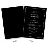 Elegant Classic Black Minimalist Weddenschap Kaart