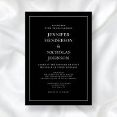 Elegant Classic Black Minimalist Weddenschap Kaart