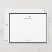 Elegant Classic Black Monogram Professional Notitiekaartje (Voorkant)