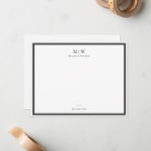Elegant Classic Black Monogram Professional Notitiekaartje (Voorkant / Achterkant in situ)