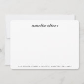 Elegant Classic Black Script Name Address Custom Notitiekaartje (Voorkant)