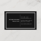 Elegant Classic Black Visitekaartje (Achterkant)