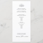 Elegant Classic Black & White Calligraphy Wedding Programmakaart (Achterkant)