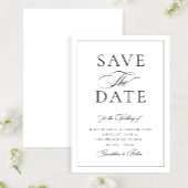 Elegant Classic Black & White Calligraphy Wedding Save The Date