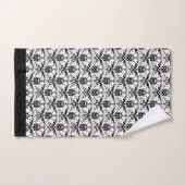 Elegant Classic Black White Damask Floral Pattern Bad Handdoek (Handdoek)