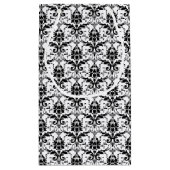 Elegant Classic Black White Floral Damask Wedding Klein Cadeauzakje (Achterkant)