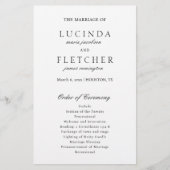 Elegant Classic Black White Formal Wedding Program (Voorkant)