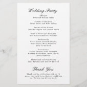 Elegant Classic Black White Formal Wedding Program (Achterkant)
