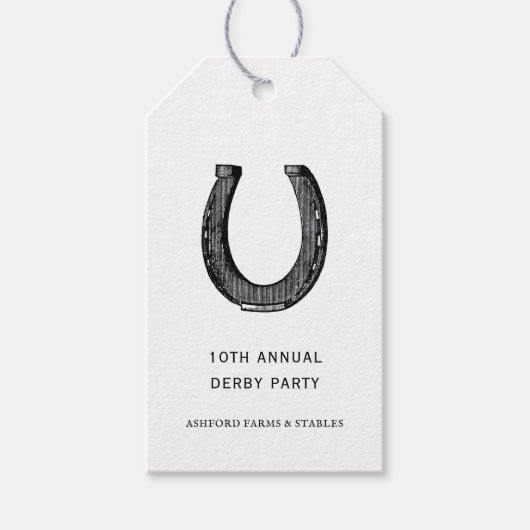 Elegant Classic Black White Horse Race Derby Cadeaulabel (Voorkant)