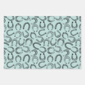 Elegant Classic Black White Horse Race Derby Inpakpapier Vel (Voorkant 3)