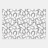 Elegant Classic Black White Horse Race Derby Inpakpapier Vel (Voorkant 2)