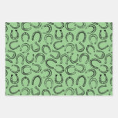 Elegant Classic Black White Horse Race Derby Inpakpapier Vel (Voorkant)