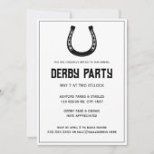 Elegant Classic Black White Horse Race Derby Kaart (Voorkant)