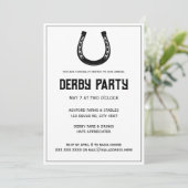 Elegant Classic Black White Horse Race Derby Kaart (Staand voorkant)