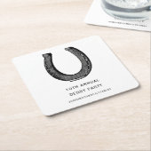 Elegant Classic Black White Horse Race Derby Kartonnen Onderzetters (Schuin)