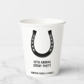 Elegant Classic Black White Horse Race Derby Papieren Bekers (Achterkant)