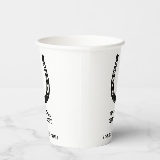 Elegant Classic Black White Horse Race Derby Papieren Bekers (Rechts)