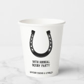 Elegant Classic Black White Horse Race Derby Papieren Bekers (Voorkant)