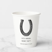 Elegant Classic Black White Horse Race Derby Papieren Bekers (Achterkant)