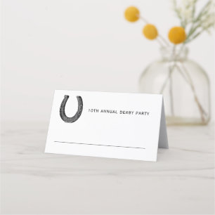 Elegant Classic Black White Horse Race Derby Plaatskaartje