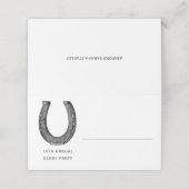 Elegant Classic Black White Horse Race Derby Plaatskaartje (Buitenkant ongevouwen)