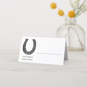 Elegant Classic Black White Horse Race Derby Plaatskaartje