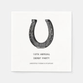 Elegant Classic Black White Horse Race Derby Servet (Voorkant)