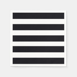 Elegant Classic Black & White Striped Chic Modern Servetten