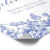 Elegant Classic  Blauw Bloemen Welkomstbord Poster (Hoek)