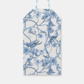 Elegant Classic Blauw Wit Chinoiserie Baby shower Cadeaulabel (Achterkant)