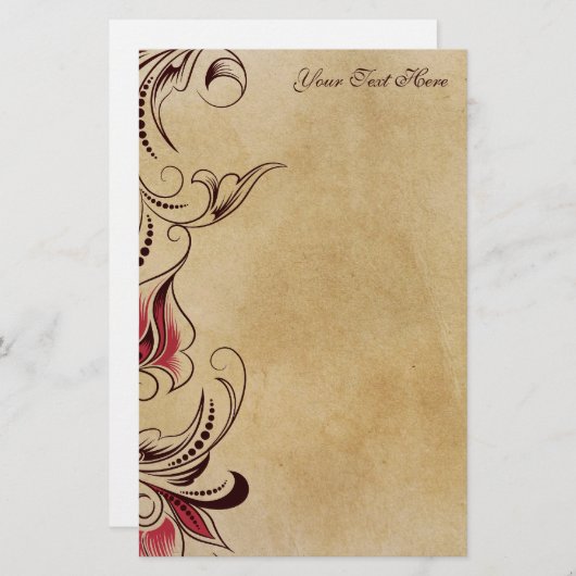 Elegant Classic Bloemen Briefpapier (Voorkant / Achterkant)