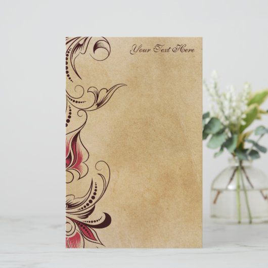 Elegant Classic Bloemen Briefpapier (Staand voorkant)