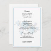 Elegant Classic Blue Floral Wedding Reception Kaart (Voorkant / Achterkant)