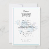 Elegant Classic Blue Floral Wedding Reception Kaart (Voorkant)