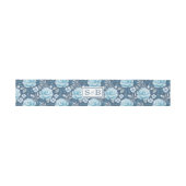 Elegant Classic Blue Navy Floral Waterverf Roos Uitnodigingen Wikkel (Vlak)