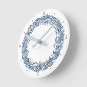 Elegant Classic Blue & White Animal Wreatft Delft Ronde Klok (Hoek)