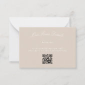 Elegant Classic Blush Roze Bruiloft QR CODE RSVP Notitiekaartje (Achterkant)