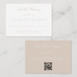 Elegant Classic Blush Roze Bruiloft QR CODE RSVP Notitiekaartje