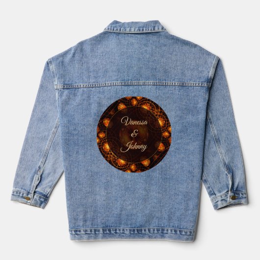 Elegant Classic Boho Modern Gold #901 Wedding Denim Jacket (Achterkant)