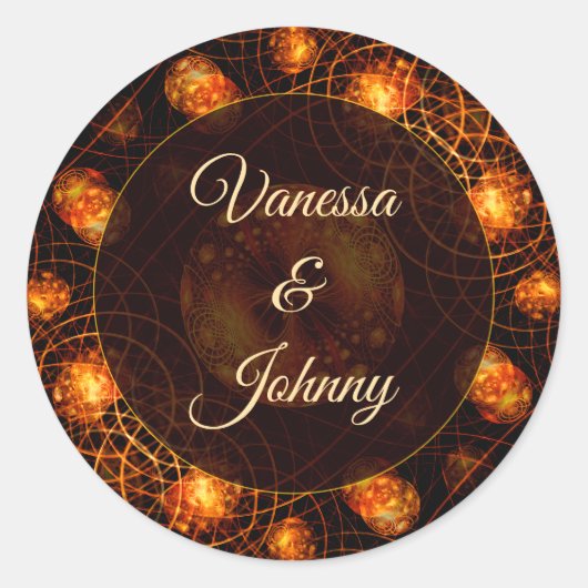 Elegant Classic Boho Modern Gold #901 Wedding Ronde Sticker (Voorkant)