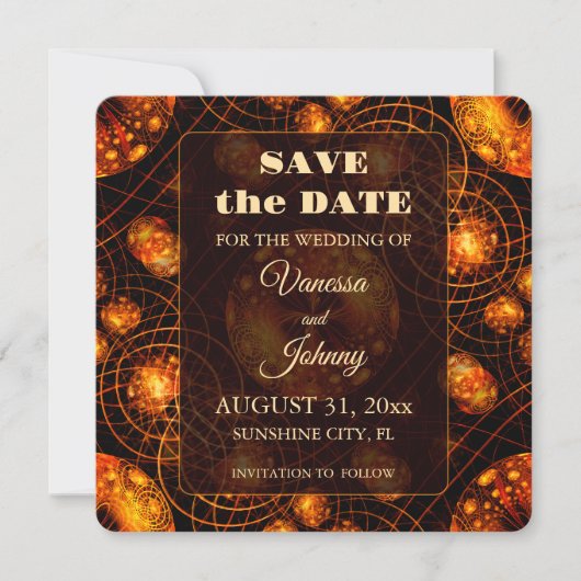 Elegant Classic Boho Modern Gold #901 Wedding Save The Date (Voorkant)