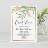 Elegant Classic Border Gold&Greenery Vrijgezellenf Kaart (Staand voorkant)