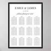 Elegant Classic Border Wedding Seating Chart Poster (Voorkant)