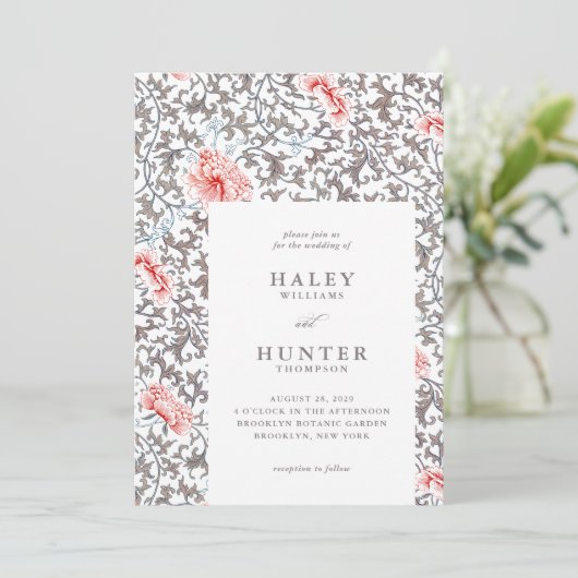 Elegant Classic Botanical Wedding Kaart (Staand voorkant)