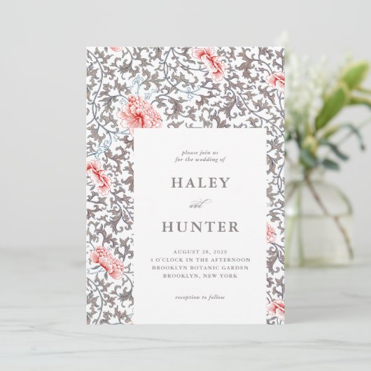 Elegant Classic  Botanical Wedding Kaart (Staand voorkant)